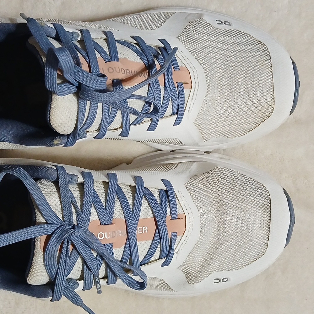 On Cloudrunner Undyed White/Flame Running Training Shoes Size 8.5 Womans - Picture 4 of 9